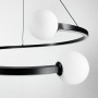Изображение Чорна LED люстра Ring з 2 білими плафонами у 3-х розмірах ИМ Light-Deco 1 