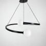 Изображение Чорна LED люстра Ring з 2 білими плафонами у 3-х розмірах ИМ Light-Deco 