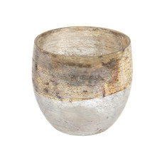 Стеклянный подсвечник декоративный 9x10см серый