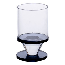 Свічник скляний Light House LG-30070 CL+BK прозорий із чорним висота 10 см