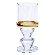 Свічник скляний Light House LG-30087 CL прозорий висота 13 см