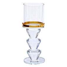 Свічник скляний Light House LG-30086 CL прозорий висота 17 см