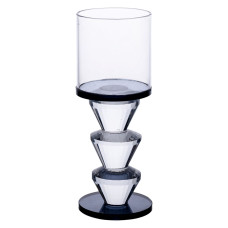 Свічник скляний Light House LG-30076 CL прозорий висота 16 см