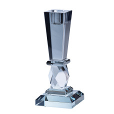 Свічник скляний Light House LG-30073 CR сірий висота 22 см