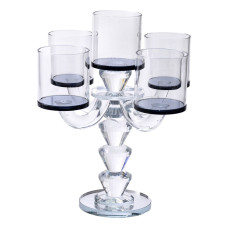 Канделябр подсвечник стеклянный на ножке на 5 свечей Light House LG-30063 CL прозрачный Канделябр подсвечник стеклянный на ножке на 5 свечей Light House LG-30063 CL прозрачный