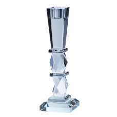 Свічник скляний Light House LG-30116 CL прозорий висота 25 см