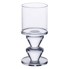 Свічник скляний Light House LG-30075 CL прозорий висота 13 см