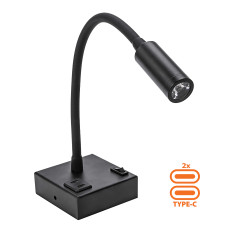 Світильник настінний підсвічування дзеркал-картин HOROZ ELECTRIC LED "TURNA" 3W 4200K чорний