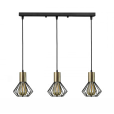 Світильник лофт MSK Electric Diadem підвісний на планці з бронзовим патроном NL 2215-3 BK+BN