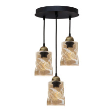 Світильник підвісний MSK Electric Tornado на круглій основі під три лампи Е27 PL 20245-3R BK