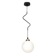 Светильник подвесной MSK Electric Luna с круглым плафоном шаром 150mm под лампу Е27 PL 9015 BK