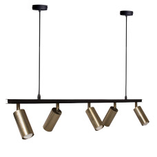 Люстра підвісна MSK Electric Tube у стилі лофт з поворотними плафонами NL 2450-5 BK+BN