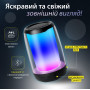 Изображение Блютуз колонка с подсветкой Lugi 5 Вт влагозащита IPX5 Type-C MicroSD AUX черная портативная акустика, bluetooth динамик ИМ Light-Deco 3 