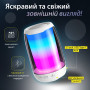Изображение Блютуз колонка с подсветкой Lugi 5 Вт влагозащита IPX5 Type-C MicroSD AUX черная портативная акустика, bluetooth динамик Белый ИМ Light-Deco 3 