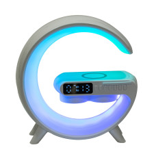 Портативная колонка с зарядкой для телефона и RGB-подсветкой 15 Вт белая UR126