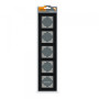 Зображення Рамка черное стекло 5 мест горизонтальная VIDEX BINERA ИМ Light-Deco 