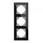Зображення Рамка черное стекло 3 места вертикальна VIDEX BINERA ИМ Light-Deco 1 