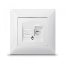 Розетка PC одинарная компьютерная белая TITANUM STANDARD
