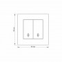 Изображение Выключатель двухклавишный проходной белый TITANUM STANDARD ИМ Light-Deco 3 