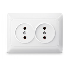 Розетка двойная белая TITANUM STANDARD