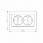 Зображення Розетка двойная с заземлением белая TITANUM STANDARD ИМ Light-Deco 3 