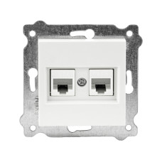 Механизм розетки компьютерной двойной (CAT6) белый KARELL
