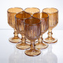 Зображення Набор рюмок для напитков 6 штук 50 мл из толстого стекла ребристые янтарные HP-19-250 ИМ Light-Deco 