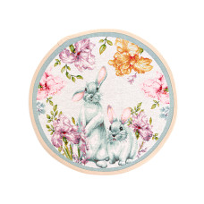 Серветка гобеленова кругла Lefard "Кролики в ірисах" 36 см (711-138)
