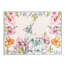 Серветка гобеленова Lefard "Кролики в ірисах" 35х45 см (711-137)