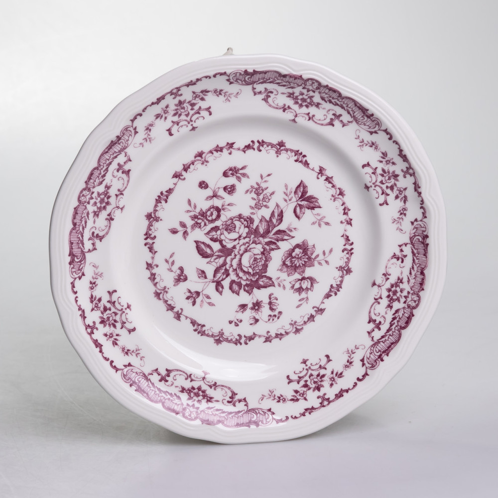 Зображення Столовый набор посуды тарелок и чашек 32 предмета на 6 персон "Бордовый Меандр" фарфоровый YY78-3A ИМ Light-Deco 3 