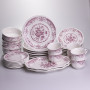 Зображення Столовый набор посуды тарелок и чашек 32 предмета на 6 персон "Бордовый Меандр" фарфоровый YY78-3A ИМ Light-Deco 7 