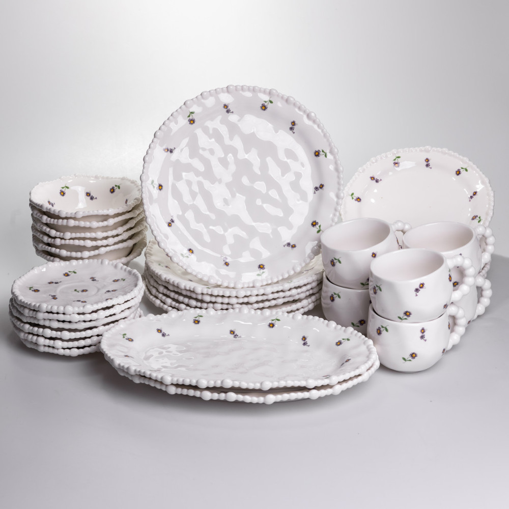 Зображення Столовый набор посуды тарелок и чашек 32 предмета на 6 персон Pearl фарфоровый YY78-4A ИМ Light-Deco 