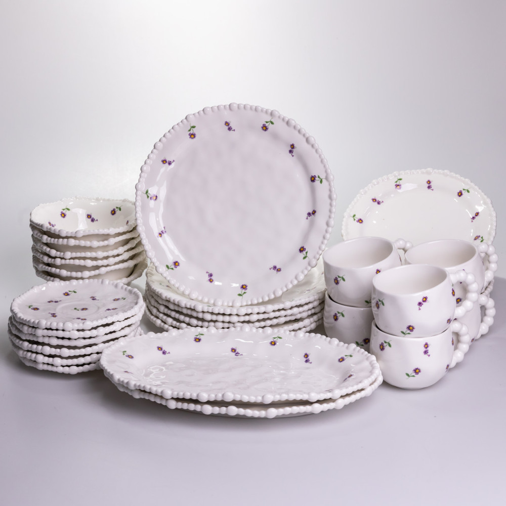 Зображення Столовый набор посуды тарелок и чашек 32 предмета на 6 персон Pearl фарфоровый YY78-4A ИМ Light-Deco 7 
