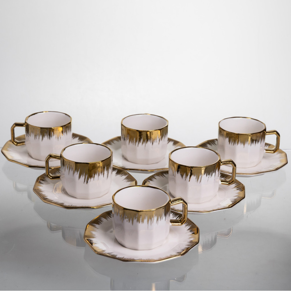Изображение Чайный сервиз на 6 персон фарфоровый Golden Eye 80 мл Yiwu J2458 ИМ Light-Deco 