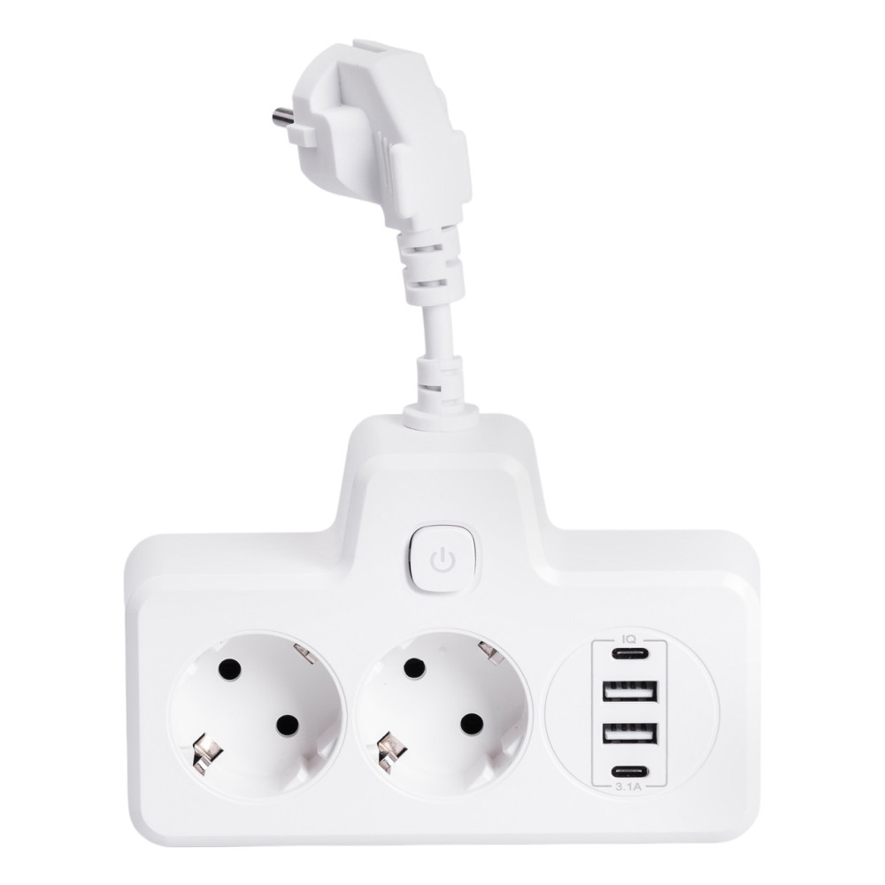 Изображение Сетевой фильтр на 2 евро розетки с 2 USB и 2 Type-C белый HP-5-17 ИМ Light-Deco 