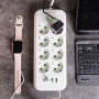 Изображение Сетевой фильтр 2.8 м удлинитель на 8 розеток с 3 USB 1 Type-C и кнопкой отключения F20U Белый HP-5-27 ИМ Light-Deco 1 