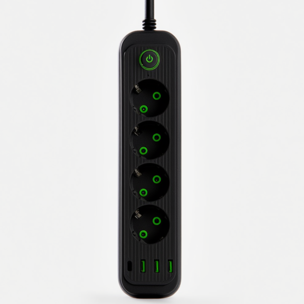 Изображение Сетевой фильтр-удлинитель 5 розеток 3xUSB-A 1xUSB-C 5м черный HP-5-40 ИМ Light-Deco 