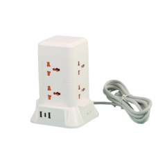 Сетевой фильтр удлинитель 4.8 м с лампой на 6 универсальных розеток с 2 USB, 1 Type-C, беспроводная зарядка HP-5-3MF
