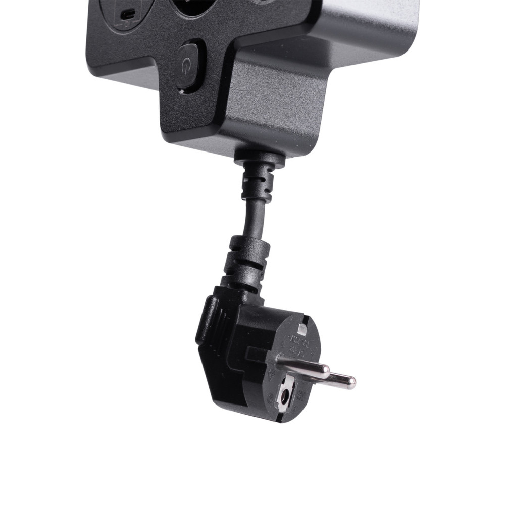 Изображение Сетевой фильтр на 2 евро розетки с 2 USB и 2 Type-C черный HP-5-18 ИМ Light-Deco 4 
