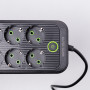 Изображение Сетевой фильтр 2.8 м удлинитель на 8 розеток с 3 USB 1 Type-C и кнопкой отключения F20U Черный HP-5-28 ИМ Light-Deco 5 