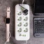 Изображение Сетевой фильтр 4.7 м удлинитель на 8 розеток с 3 USB 1 Type-C и кнопкой отключения F20U Черный HP-5-29 ИМ Light-Deco 1 