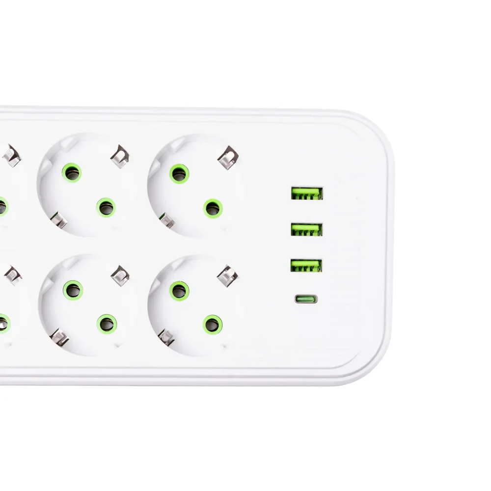 Изображение Сетевой фильтр 4.7 м удлинитель на 8 розеток с 3 USB 1 Type-C и кнопкой отключения F20U Черный HP-5-29 ИМ Light-Deco 2 