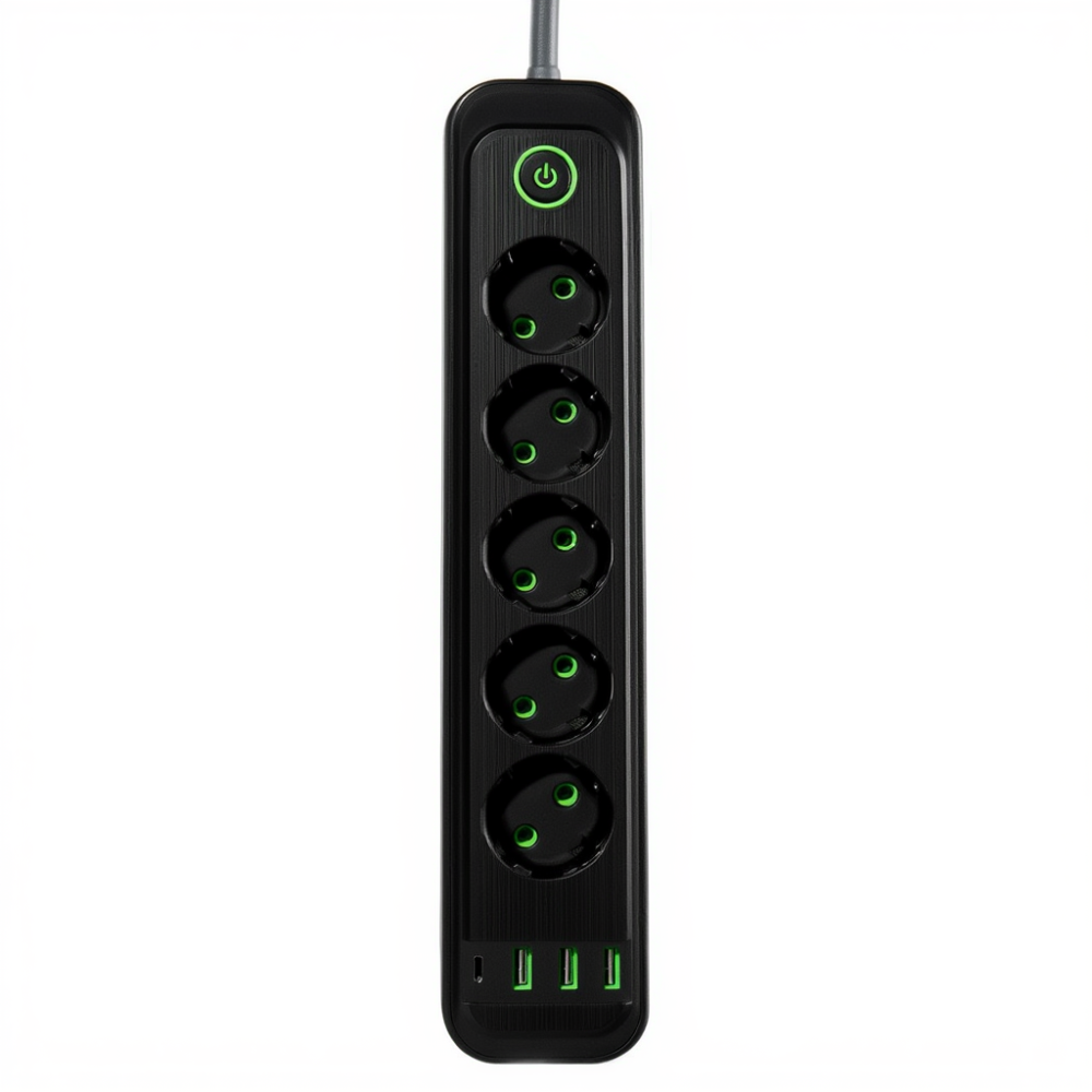 Изображение Сетевой фильтр-удлинитель 5 розеток 3xUSB-A 1xUSB-C 3м черный HP-5-42 ИМ Light-Deco 