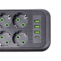 Изображение Сетевой фильтр 4.8 м удлинитель на 8 розеток с 3 USB 1 Type-C и кнопкой отключения F20U Белый HP-5-30 ИМ Light-Deco 4 