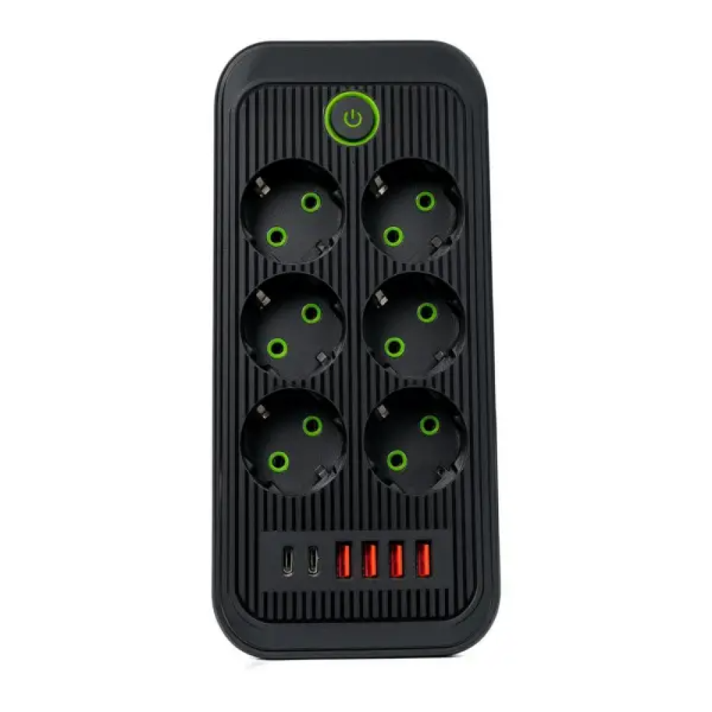 Изображение Сетевой фильтр-удлинитель 6 розеток 4 USB-A + 2USB Type-C 5м HP-5-54 ИМ Light-Deco 