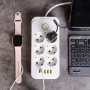 Изображение Сетевой фильтр 3 м удлинитель F06U на 6 розеток 4 USB 1 Type-C и кнопкой отключения Белый HP-5-23 ИМ Light-Deco 1 