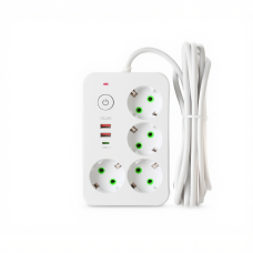 Сетевой фильтр-удлинитель 4 розетки 2xUSB-A 1xUSB-C 5м белый HP-5-47