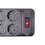 Изображение Сетевой фильтр удлинитель 3 м на 6 розеток 4 USB 2 Type-C и кнопкой выключения HP-5-15 ИМ Light-Deco 3 