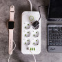 Изображение Сетевой фильтр 5 м удлинитель F06U на 6 розеток 4 USB 1 Type-C и кнопкой отключения Белый HP-5-25 ИМ Light-Deco 1 