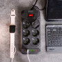 Изображение Сетевой фильтр удлинитель 5 м на 6 розеток 4 USB 2 Type-C и кнопкой выключения HP-5-16 ИМ Light-Deco 1 